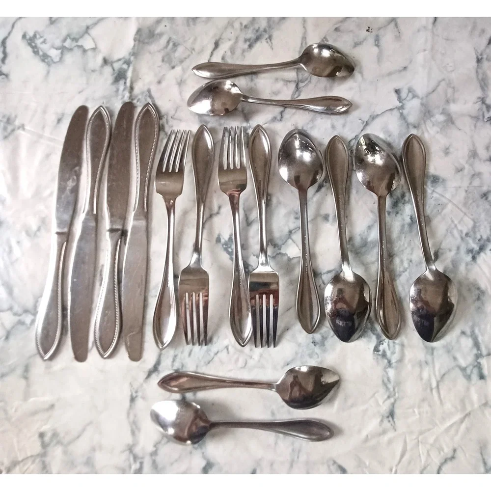 International American Bead Stainless Flatware Set 16pc Replacement Classic